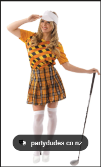 golf girl in orange and black