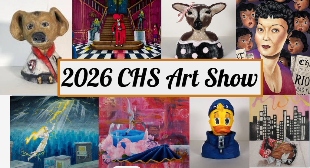 Decorative title banner for art show