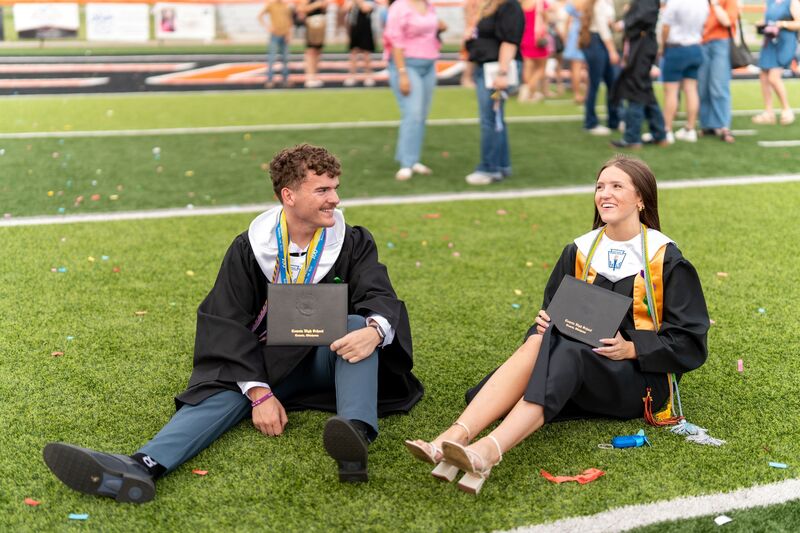 High School graduates celebrating