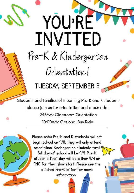 Pre-K and Kindergarten Orientation