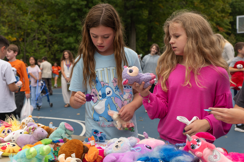Students picking out their prizes