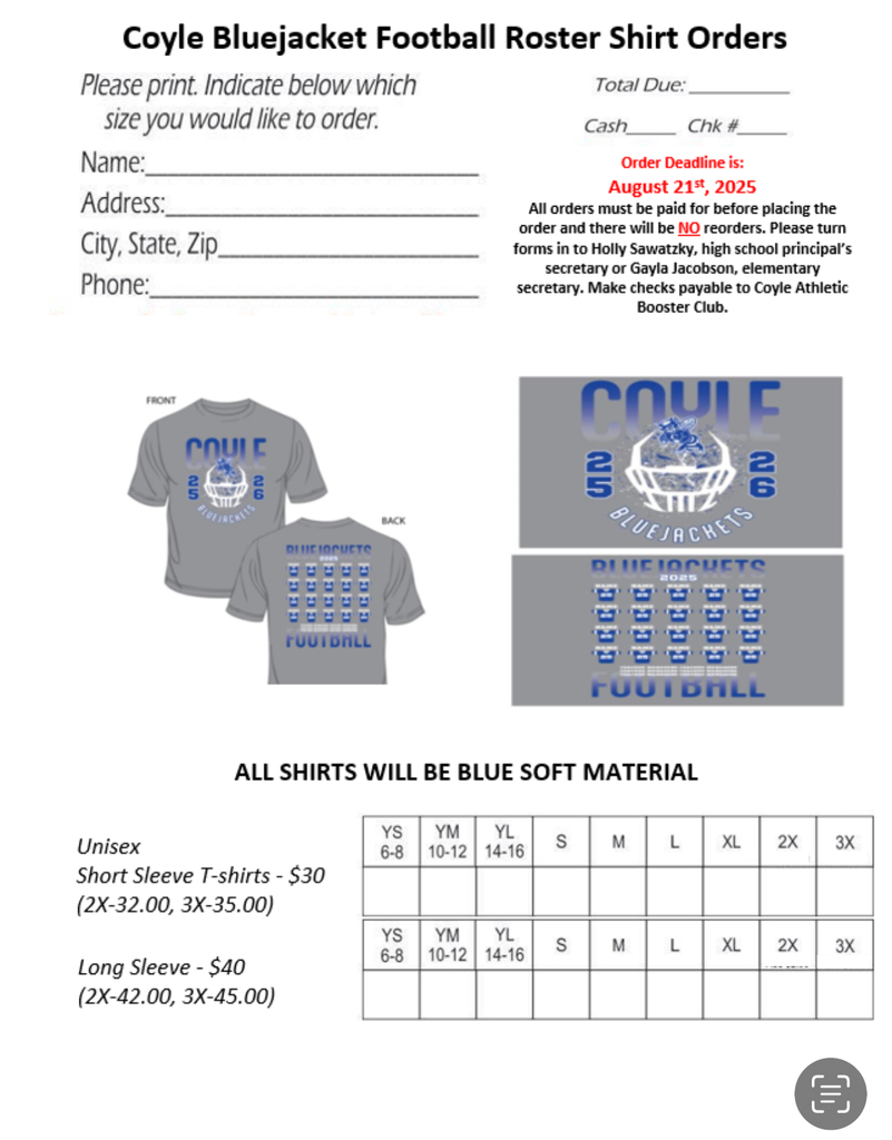 fb roster shirts