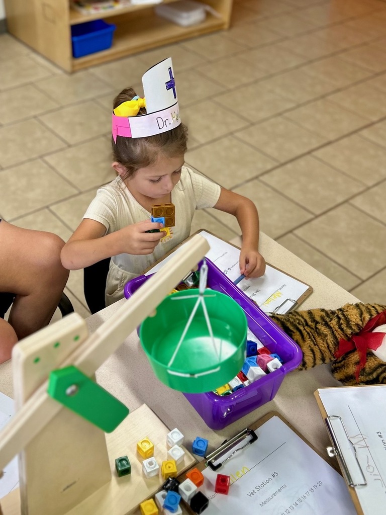 Pre-K bring a stuffed animal to school to the pre-k vet clinic. 
