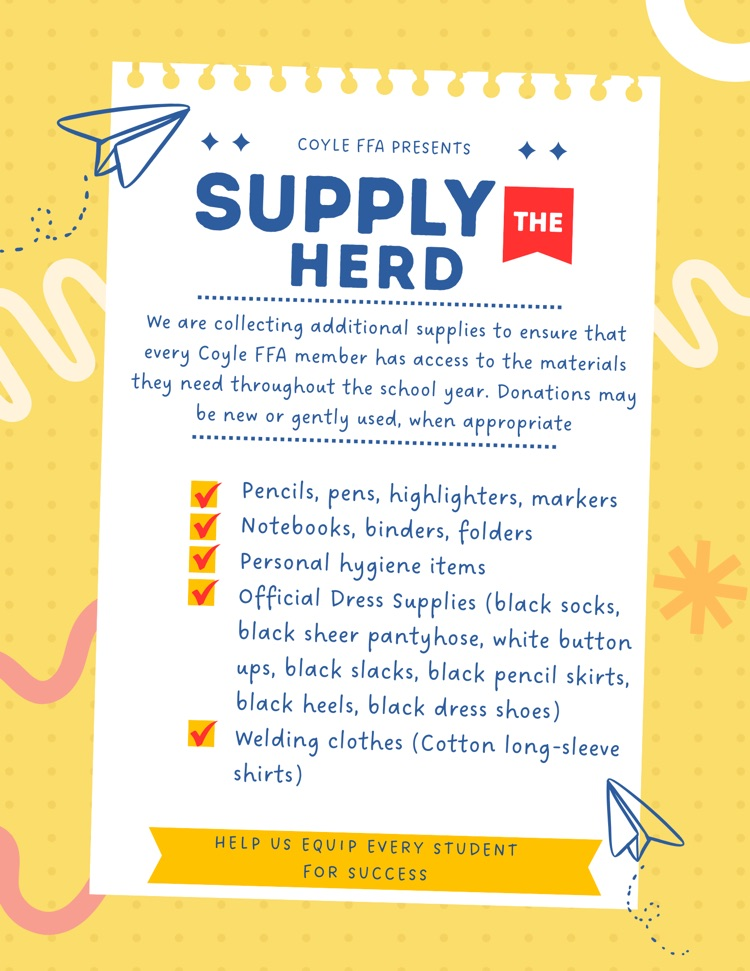 Coyle FFA Back to School Bash Flyer 2