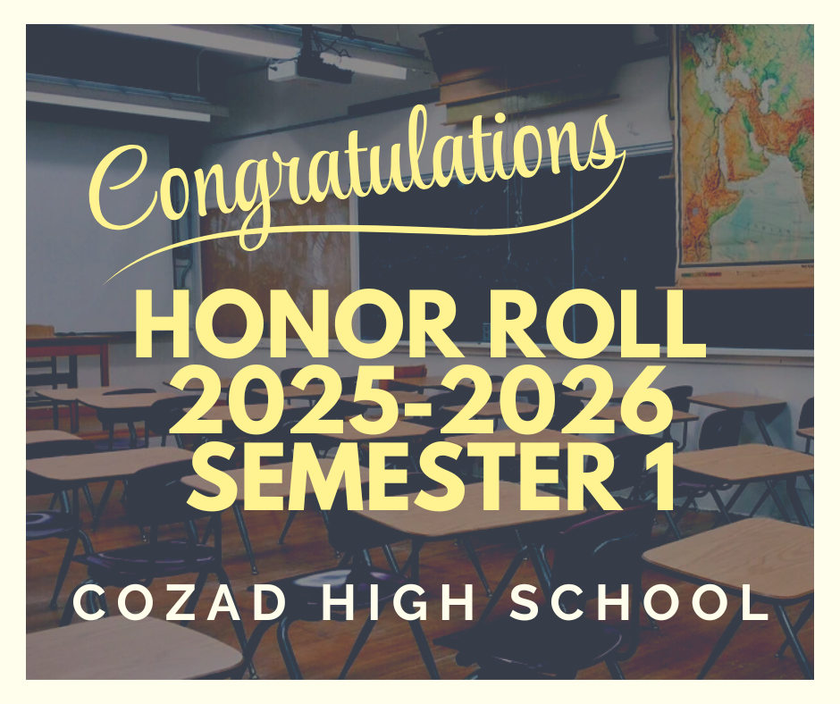CHS Honor Roll Semester 1 for the 2025-2026 School year