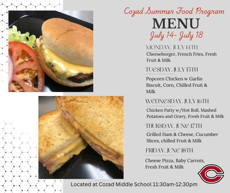 July 14-18 Menu