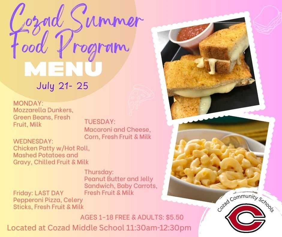 Summer Food Program July 21-25