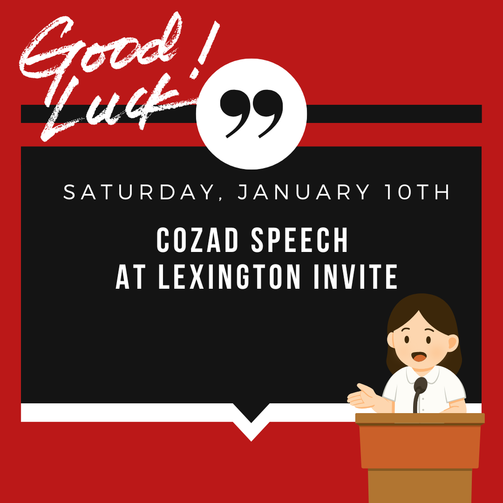Cozad Speech at Lexington Speech Invite January 10