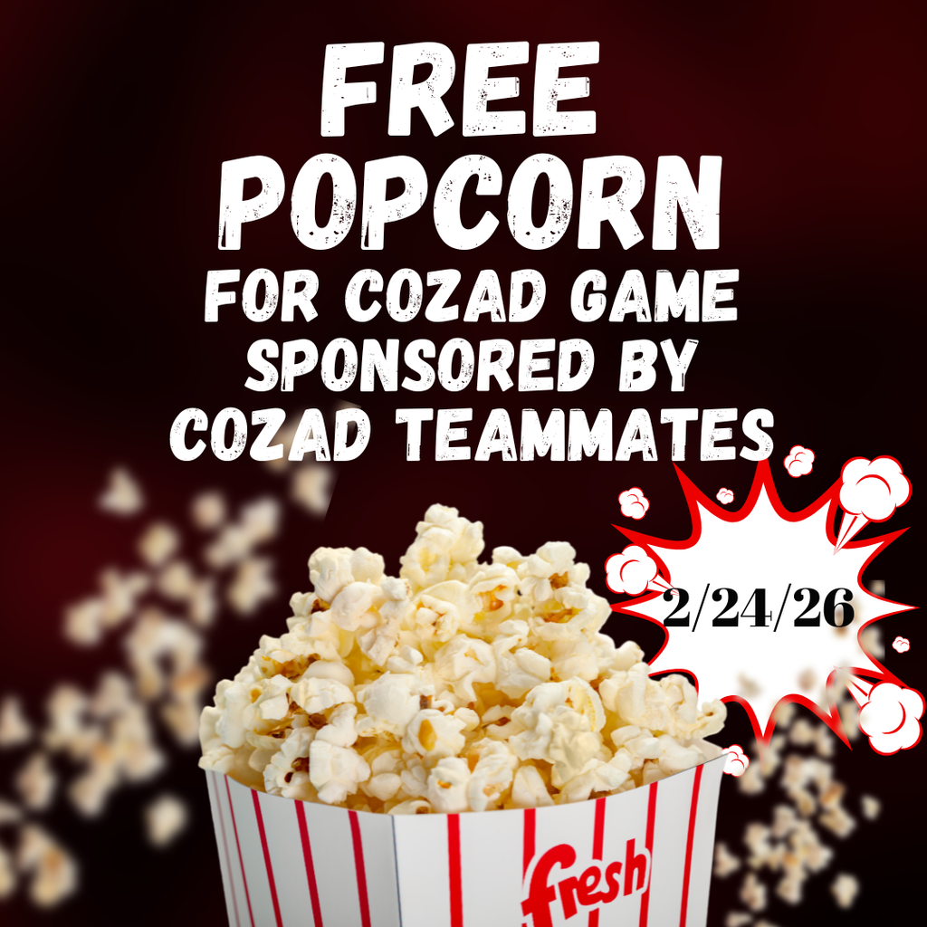 Free Popcorn at Cozad vs Central City subdistricts sponsored by Cozad Teammates