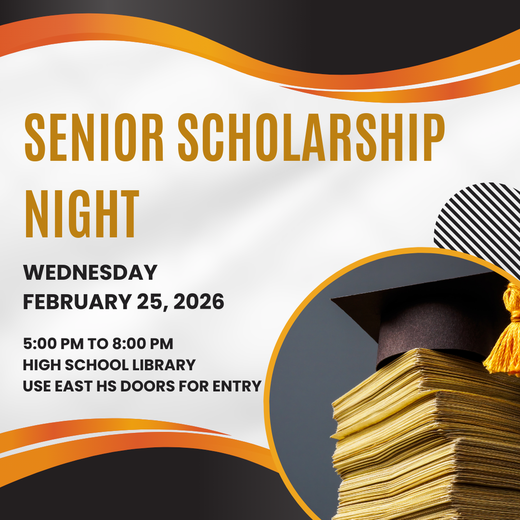Senior Scholarship Night Wednesday February 25, 2026 5:00 to 8:00 pm