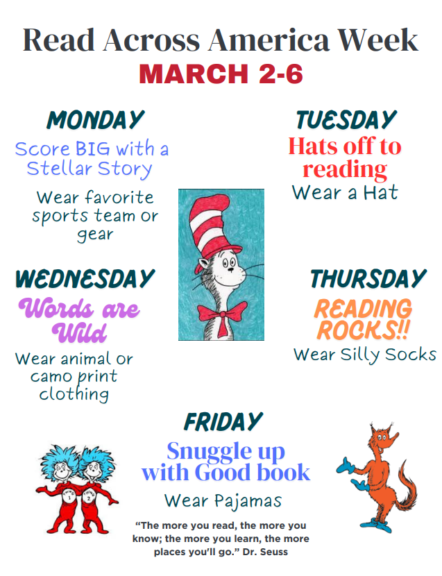 Cozad Elementary Read Across America Week March 2-6