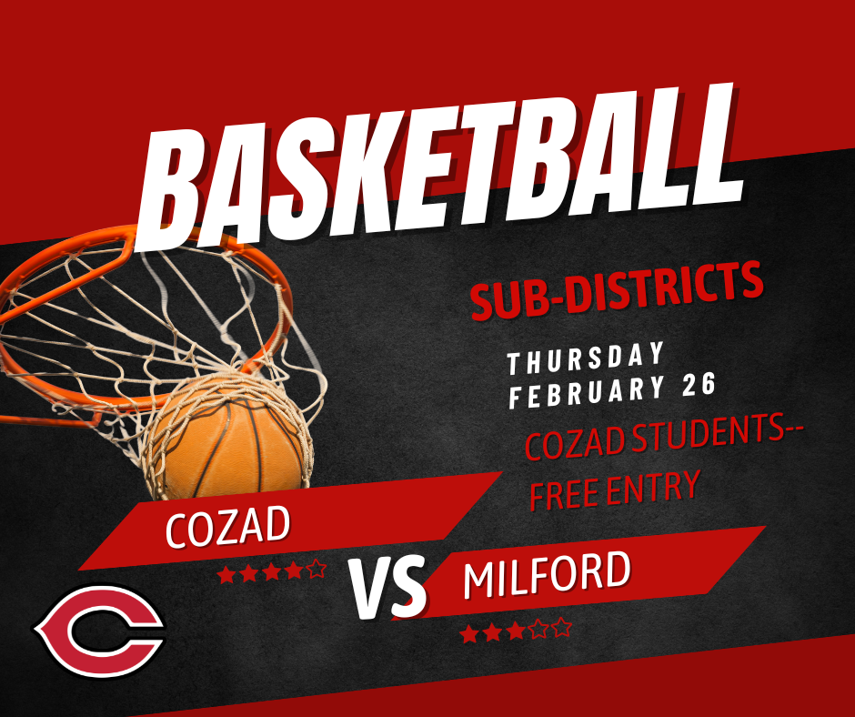 Boys Basketball Sub-districts Thursday February 26 6:00 pm