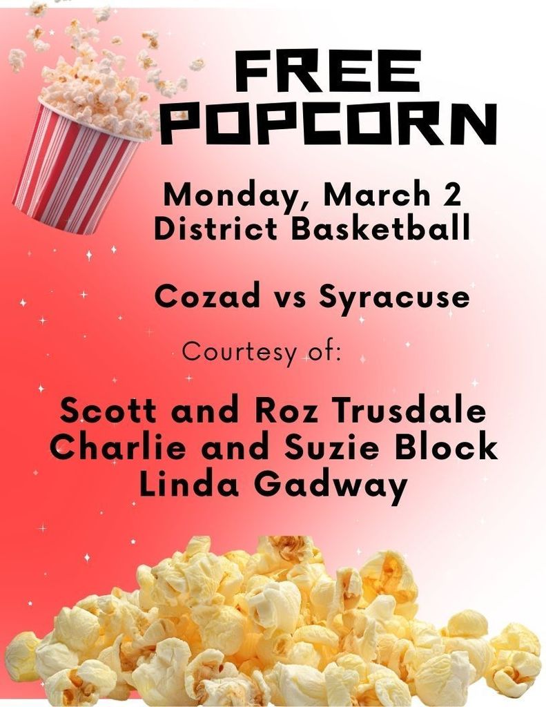Free Popcorn at Basketball game by Haymaker Fans!