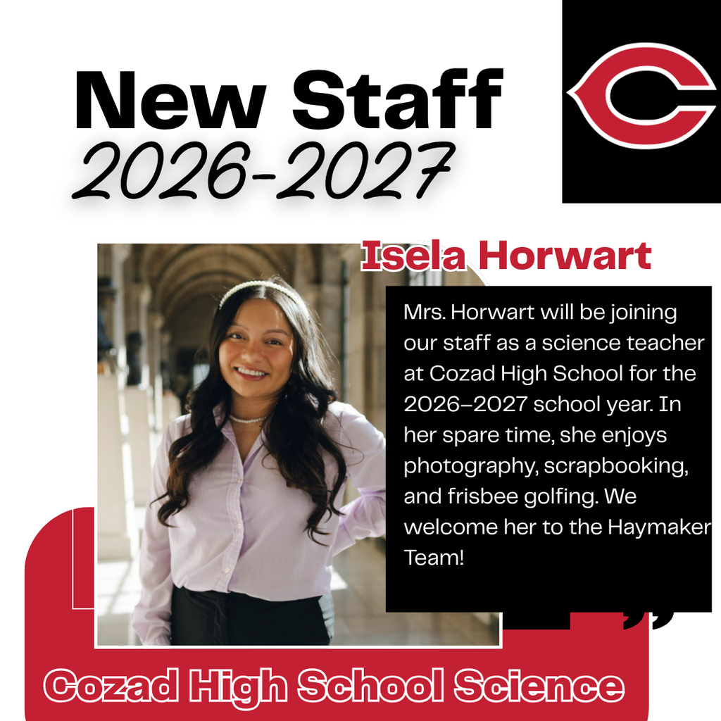 Isela Horwart new HS Science Teacher 2026-2027