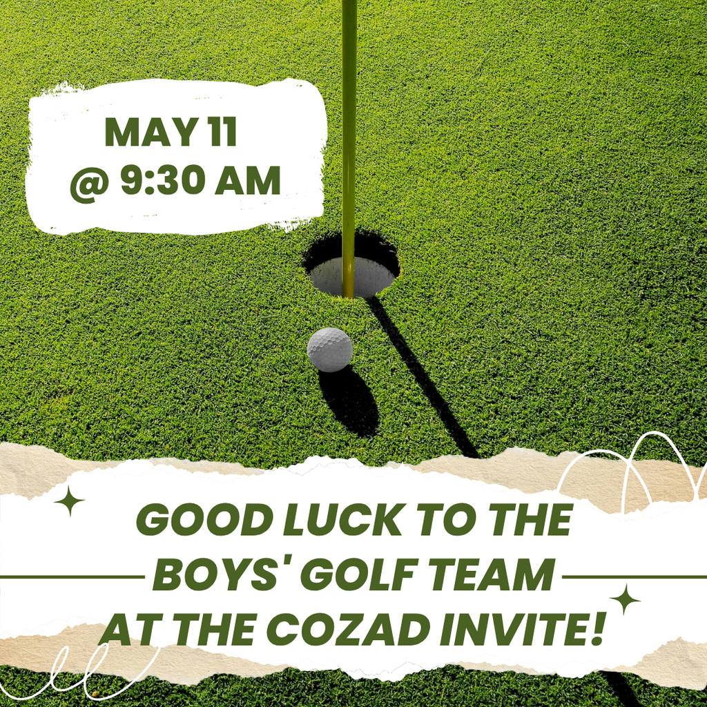 Boys Golf Invite, Monday, May 11 at 9:30 am at Cozad Country Club