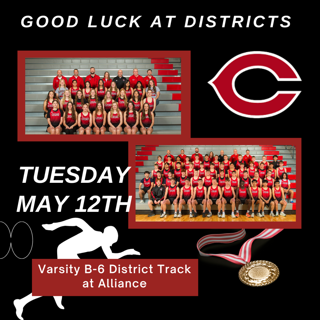 Varsity B-6 District Track at Alliance, Tuesday, May 12, 11:00 am