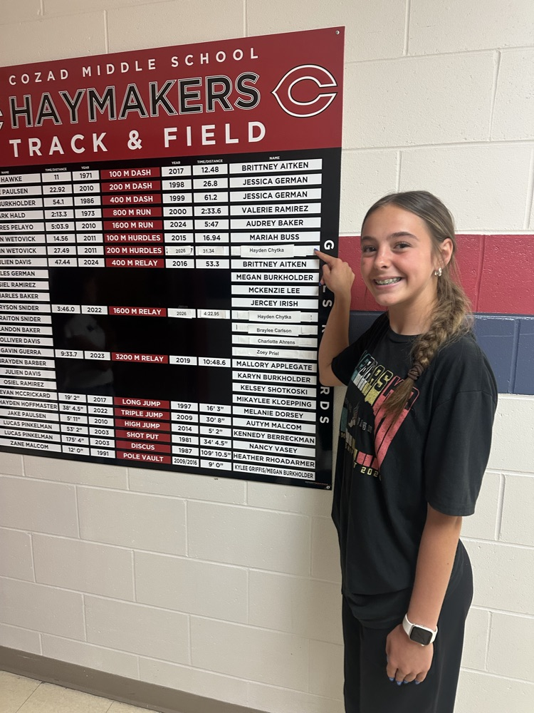 Hayden Chytka in the 200 hurdles with a new time of 31.34