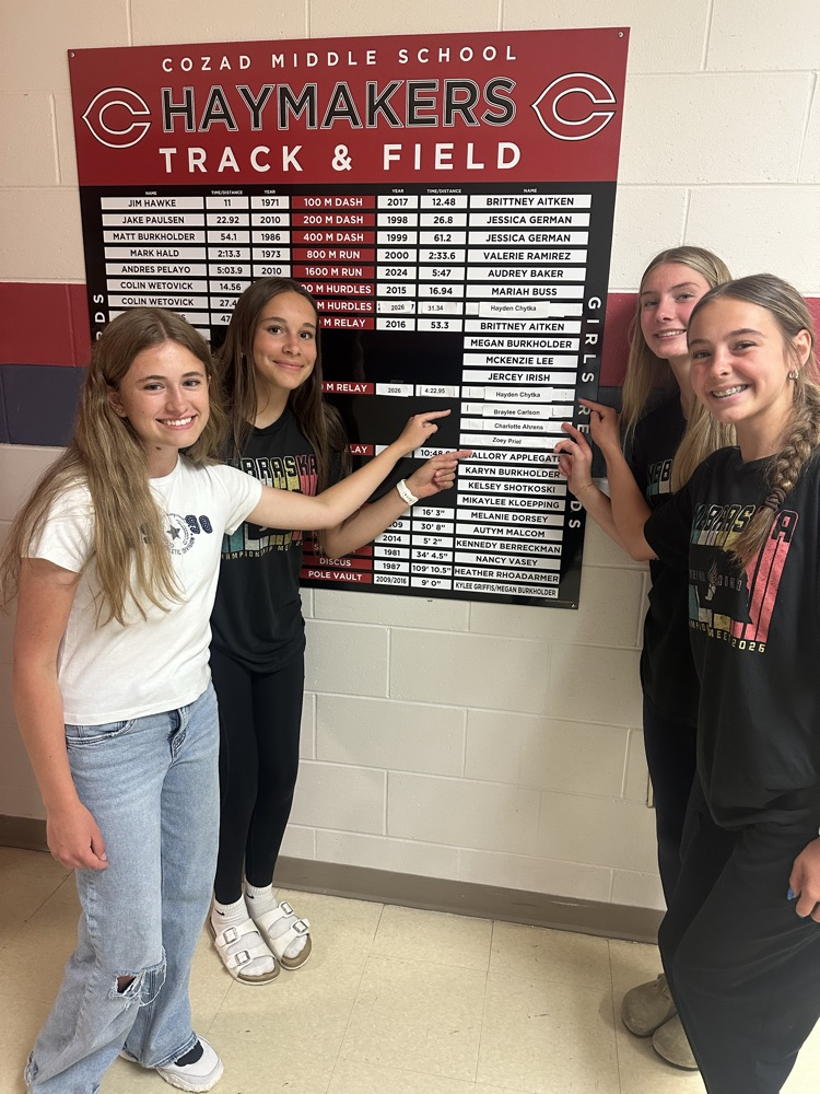 The 4x400 relay with a new time of 4:22.95.