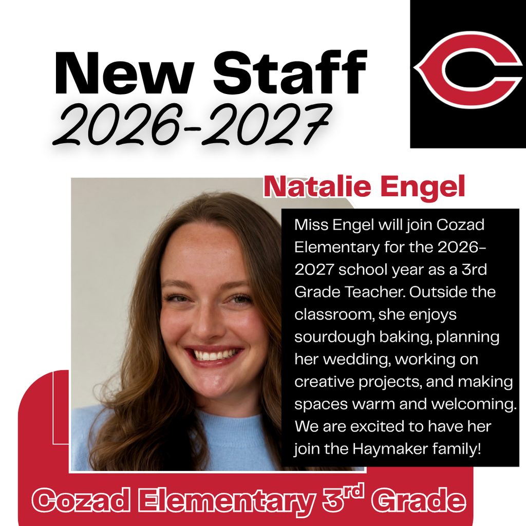Miss Natalie Engel new 3rd Grade Teacher at Cozad Elementary 2026-2027
