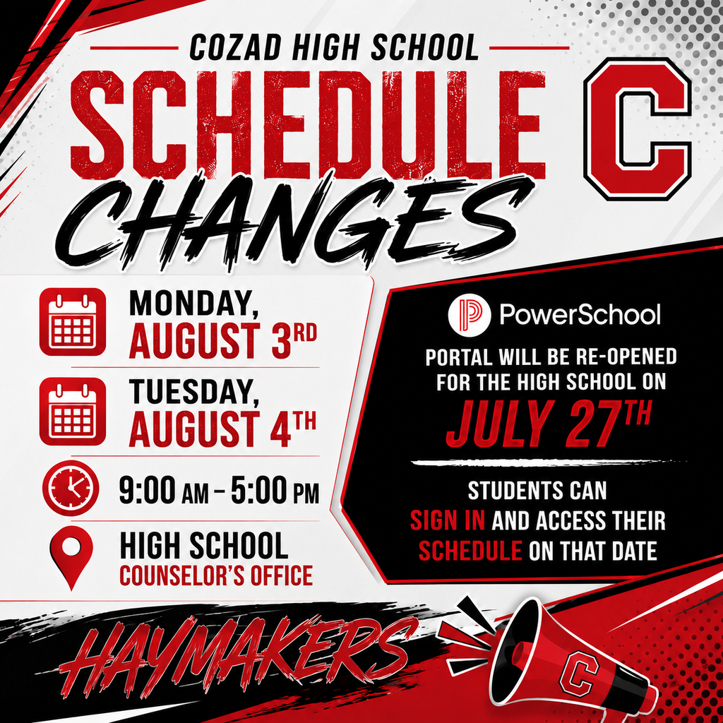 Schedule Changes August 3rd & August 4th