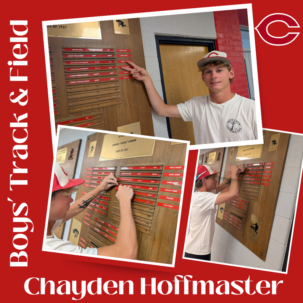 Track and Field Record Board Chayden Hoffmaster