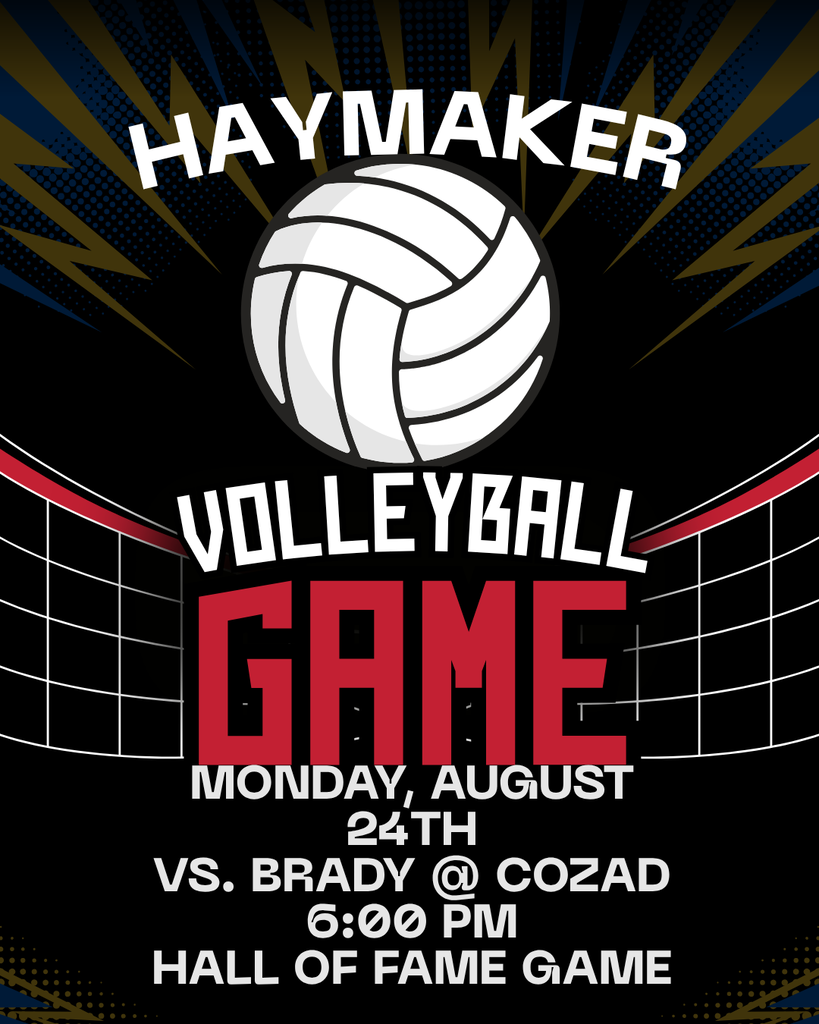 Haymaker Volleyball vs Brady August 24 at 6:00 pm