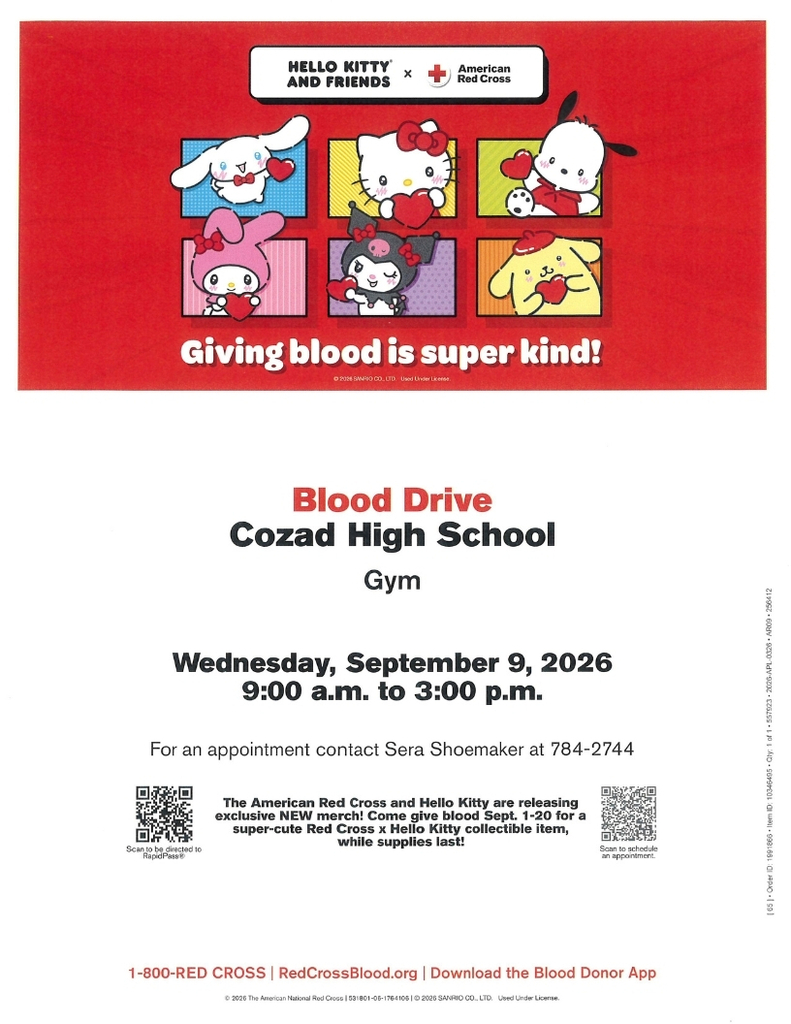 CHS Blood Drive September 9