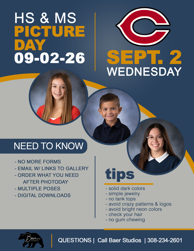 HS and MS Picture Day Wednesday Sept 2
