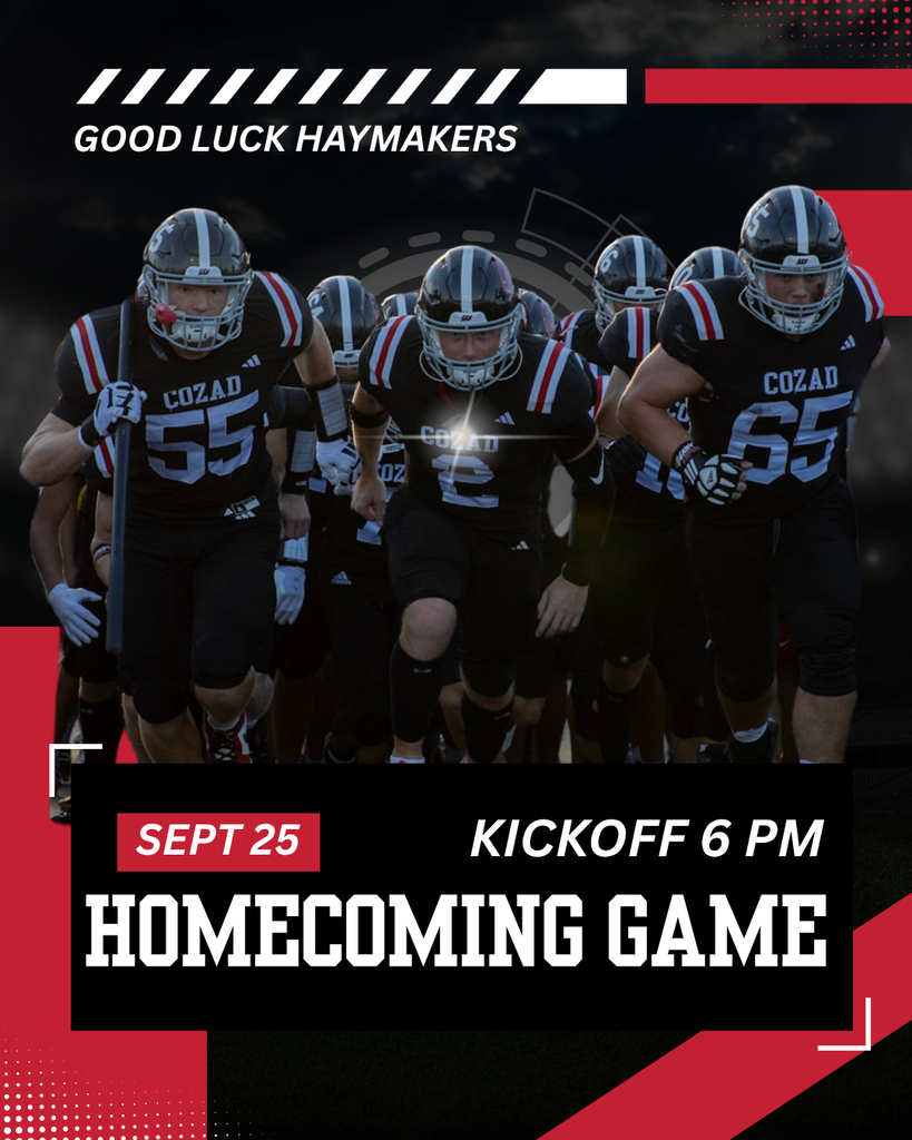 Homecoming Game September 25 6:00 pm