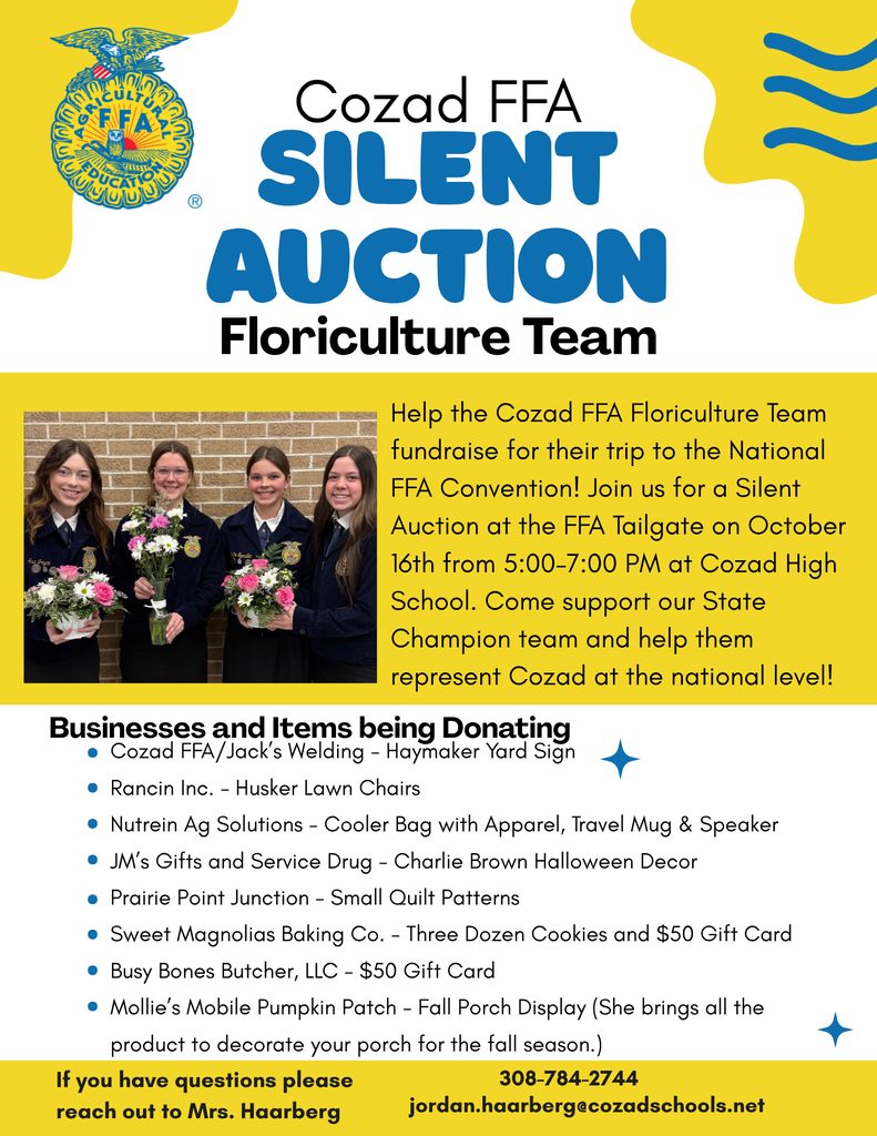 FFA Silent Auction Floriculture Team October 16, 2026