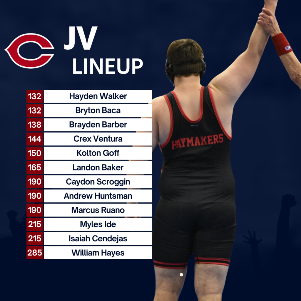 JV Wrestling Line Up