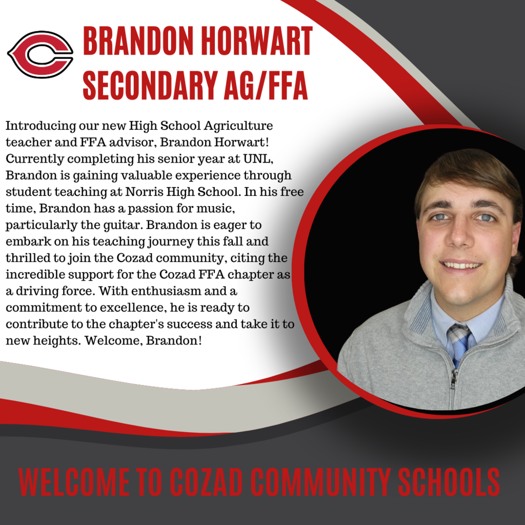 Brandon Horwart New Secondary Ag & FFA