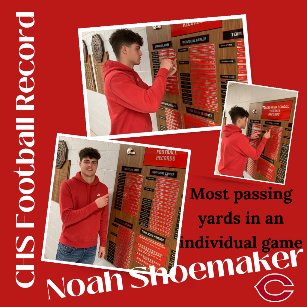 Noah Shoemaker CHS Football Record