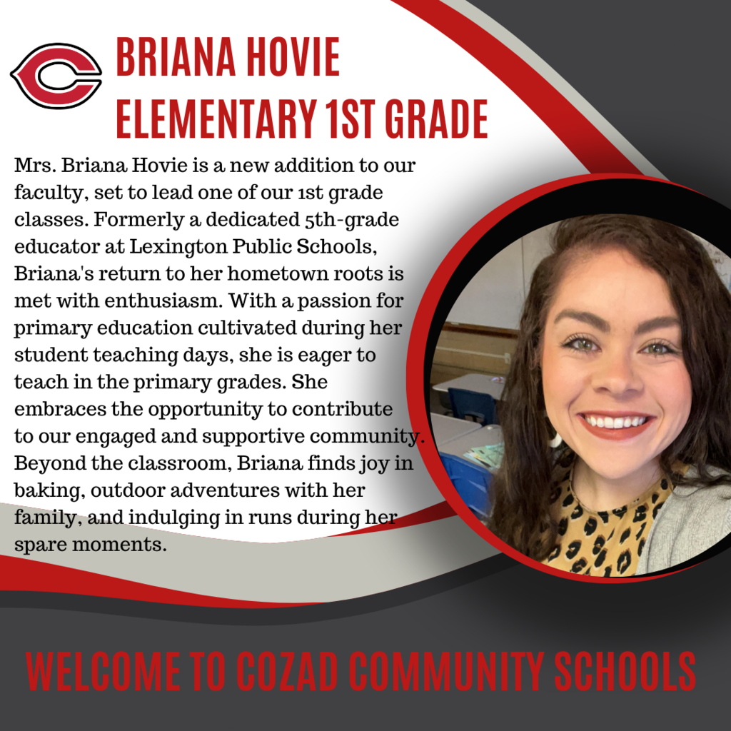 Briana Hovie New 1st grade teacher 2024-2025