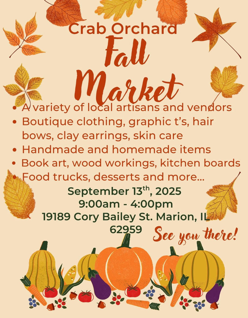 2025 Crab Orchard Fall Market Flier