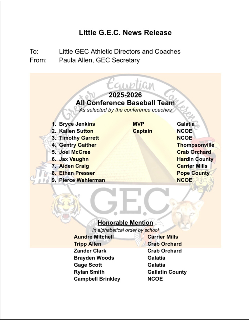 picture of all conference list with names written in black.
