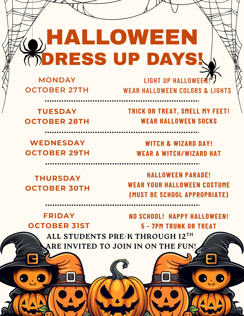 Halloween Dress Up Days!