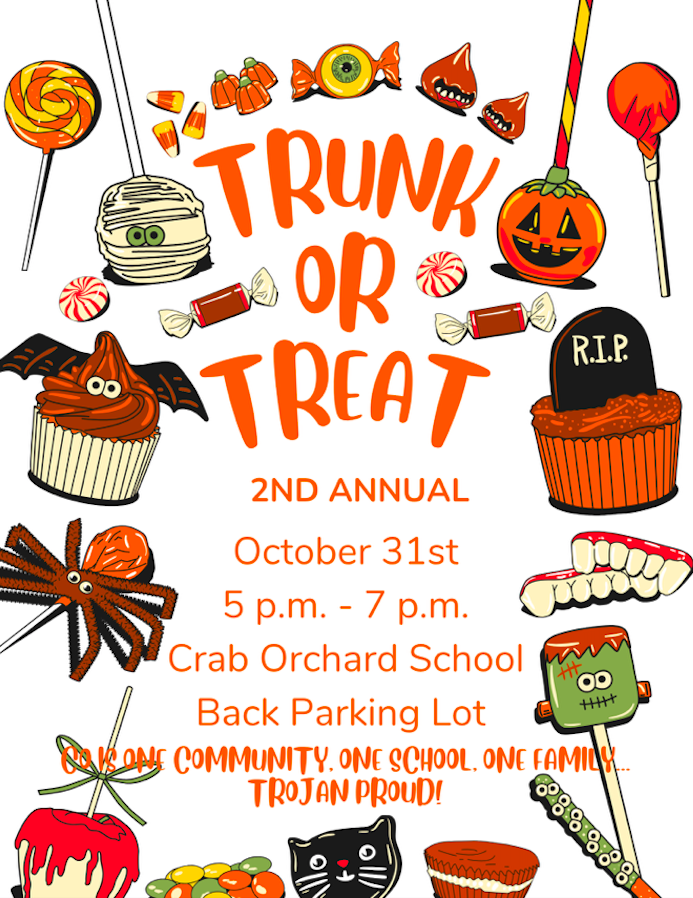 trunk or treat information written in orange