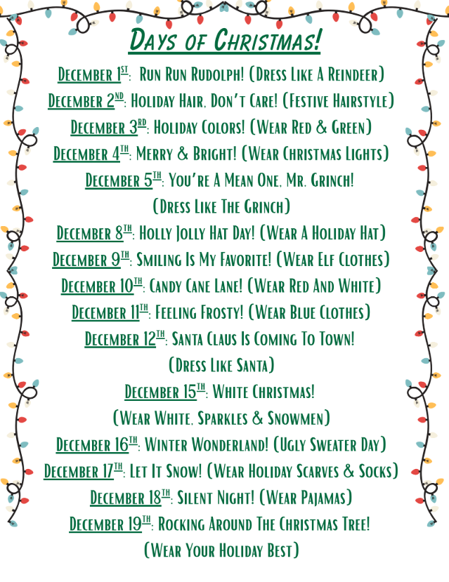 15 Days of Christmas Dress Up