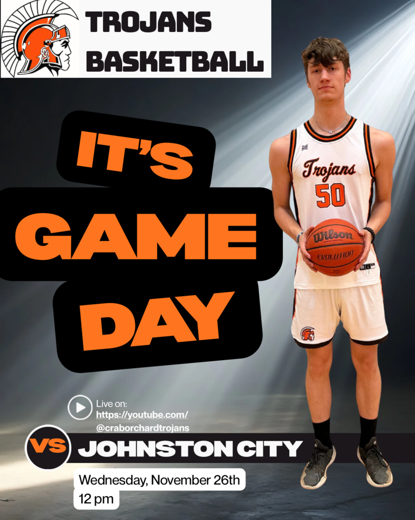 Game day flyer with player number 50 in white uniform