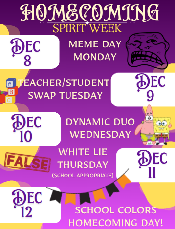 2025 Homecoming Dress Up Days