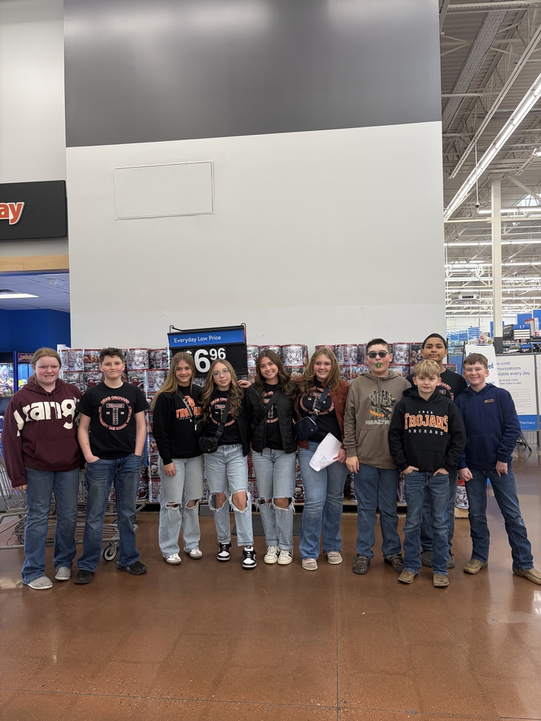 JH Student Council posing in Walmart