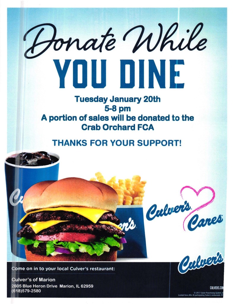 flyer for a Culver's fundraiser