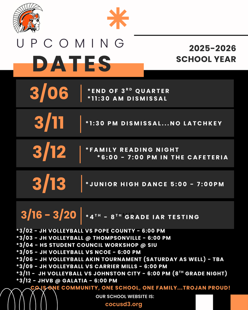 Upcoming Dates 2-27-2026