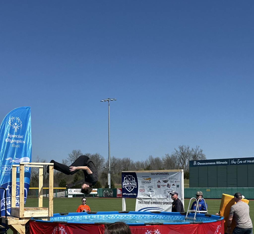 Student doing front flip in pool