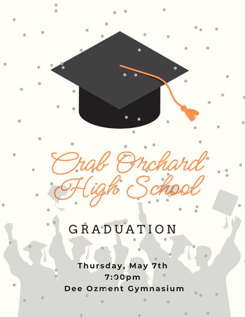 high school graduation flier with a black cap and confetti 
