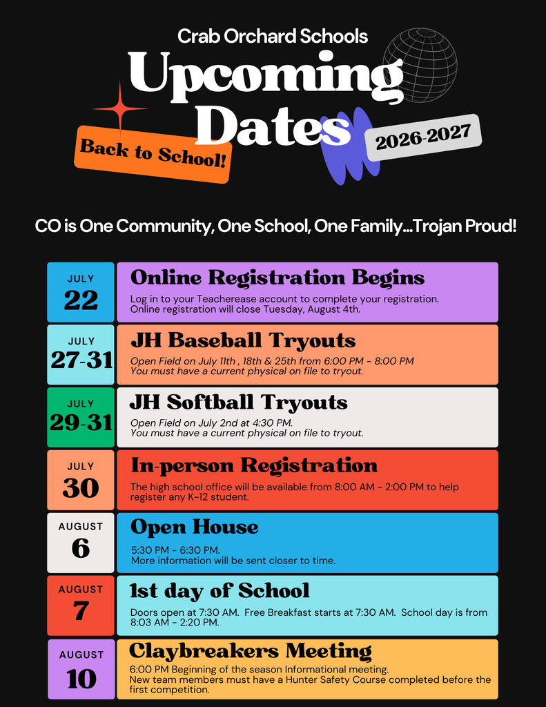 upcoming dates for back to school in multicolors with black background