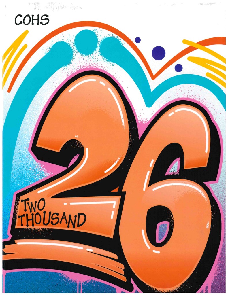 cover of a 2026 yearbook that is airbrushed