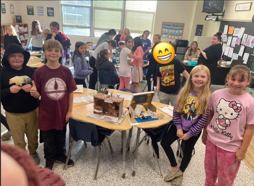 Students working on a project