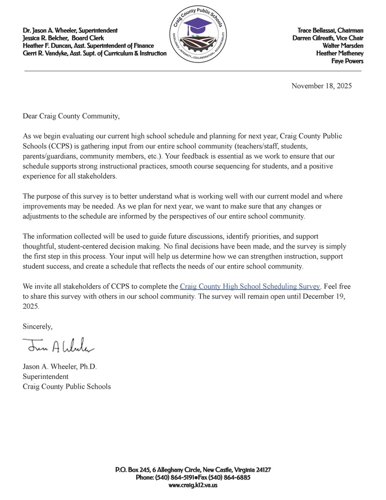 SY 24-25 CCPS Community Feedback on CCHS Schedule 